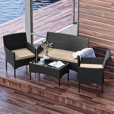 Black Outdoor Lounge Sets Nestl 4 Outdoor Lounge Set