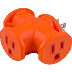 Travel Adapters GE 15 Amp Grounded T-shaped Outlet Tap Adapter Orange