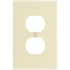 Electrical Outlets & Switches Leviton 1-Gang Duplex Receptacle Wall Plate and Midway in Light Almond