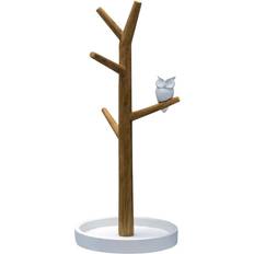 Hvite Smykkeoppbevaring Ridder Jewellery Tree with Owl Lisa Jewellery Stand Organiser Rack