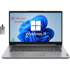 Cheap Lenovo Laptops Lenovo Lenovo 2022 Ideapad 1i 14.0" HD Laptop, Intel Pentium Silver N5030 Processor, 4GB RAM, 128GB SSD, Intel HD Graphics, HD Webcam, Gray, Win 11 S, 1 Year Office 365, 32GB SnowBell USB Card