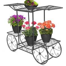 Planters Accessories Sorbus Garden Cart Stand & Flower Pot Plant Holder 6 Tiers, Parisian Style Perfect