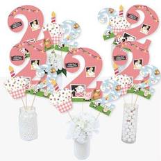 Big Dot of Happiness 2nd birthday girl farm animals second birthday party table toppers 15 ct