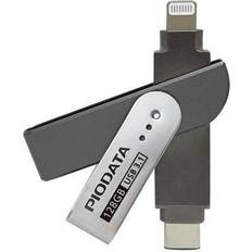 Piodata Ixflash mfi 128gb iphone ipad flash drive photo stick storage lightning usb-c