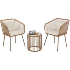 FDW Outdoor Lounge Sets FDW 3-pieces rattan bistro furniture Outdoor Lounge Set