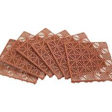 Flooring Interlocking Patio Tile Flooring 6 pc Terracotta