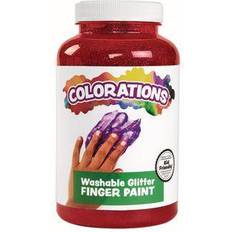 Colorations Washable Glitter Finger Paint Red 16 oz
