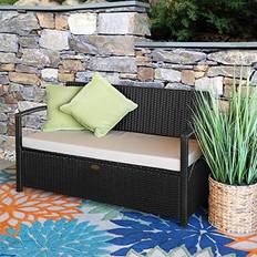 Rattan Garden Benches Barton Outdoor All-Weather Garden Bench