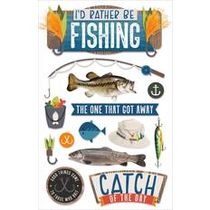 Stickers on sale I'd Rather Be Fishing Paper House Dimensional Multi-Level Sticker