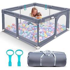 TODALE Baby Playpen for Toddler, Large Baby Playard, Indoor & Outdoor Kids  Activity Center with Anti-Slip Base, Sturdy Safety Play Yard with Soft