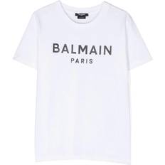 Balmain Kid's Logo Organic Cotton Jersey T-shirt - White