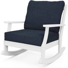 Navy blue rocking chair Polywood Braxton Deep Seating Rocking