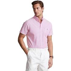 White Shirts Polo Ralph Lauren Stripe Seersucker Short Sleeve Button-down Shirt