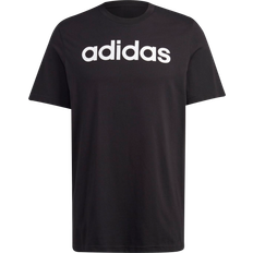 Adidas Essentials Single Jersey Linear Embroidered Logo Tee - Black