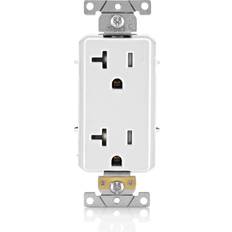 Duplex receptacle outlet Leviton 012-TDR20-00W White 20 Amp Decora Plus Duplex Receptacle Outlet