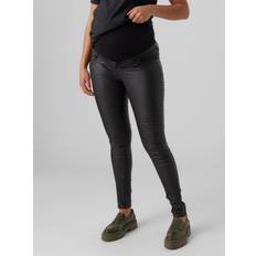 XL Umstands- & Stillkleidung Mamalicious Damen Vmmseven Smooth Coated Noos Pants, Black/Detail:coated