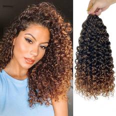 Vustbeauty Wavy Beach Curls Crochet Hair 14 inch 1B/30 8-pack
