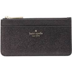 Kate Spade Spencer Black Leather Wallet-on-chain In Lime