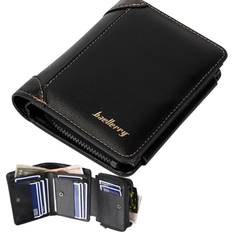 Mens PU Leather Slim Wallet For Men Bifold Wallet With ID Window