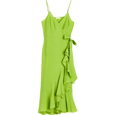 H&M Wrap Dress With Ruffles - Green