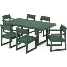 Polywood Edge Rectangular 6-Person Long Patio Dining Set