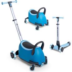 Yvolution Y Glider Luna 5-in-1 Ride-on to Scooter with Storage Trunk Blue