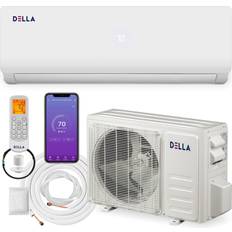 18000 btu air conditioners Della 18000 BTU Wifi Enabled 19 SEER2 cools Up to 1000 SqFt 208-230V Energy Efficient Mini Split Air conditioner Heater Ductless Inverter System