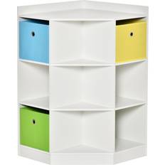 Storage Boxes Homcom Wooden Kids Cabinet Corner Storage Drawer Clothes Books Organizer Children Display Shelf Wardrobe