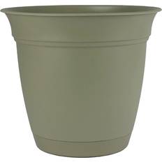 Outdoor Planter Boxes 12 inch eclipse round planter with saucer indoor plant pot for flow...