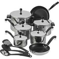 Farberware Aluminum Farberware 21894 Dishwasher Safe Nonstick 15-Piece Cookware  Set; Aqua 21894