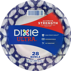 Dixie Disposable Plates Ultra White/Blue 591.5ml 28-pack