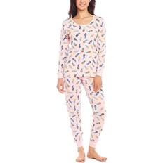Leveret Women's Two Piece Pajamas - Mermaid/Light Pink