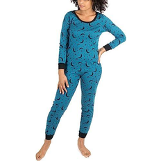 Leveret Women's Pajamas - Moon/Royal Blue