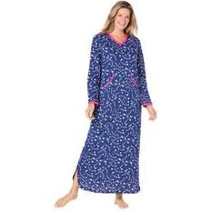 Plus Women's Long Printed Sleep Shirt by Dreams & Co. in Evening Blue Stars Size 14/16 Nightgown