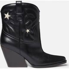 Stella McCartney Cloudy Alter Mat Star Embroidery Cowboy Boots, Woman, Black/Stone