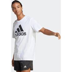 White T-shirts Adidas Men's Essentials Single Jersey Big Logo T-Shirt White