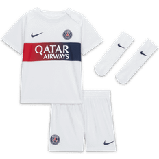 Ligue 1 Fotballsett Nike Paris Saint-Germain 2023/24 Away Baby/Toddler Dri-FIT 3-Piece Kit White
