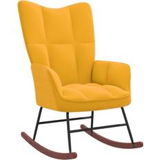 Yellow Rocking Chairs vidaXL fløjl sennepsgul Gyngestol
