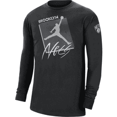 Nike Mens Nets Courtside Statement L/S T-Shirt Mens Black/Gray