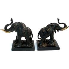 Bey-Berk R18P Cast Elephant Bookends Figurine