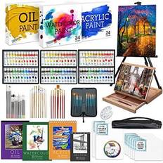 iBayam Art Supplies, 150-Pack Deluxe Wooden Art Set Crafts Drawing Painting  Kit with 1 Coloring Book, 2 Sketch Pads, Creative Gift Box for Adults