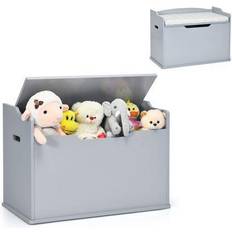 Sturdis Kids Toy Box – Gray & White with Cushion Storage Bench