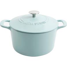 Martha Stewart Enameled Cast Iron Embossed Dutch Oven With Lid 7