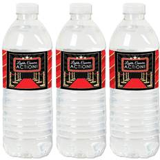 Big Dot of Happiness Red carpet hollywood movie party water bottle sticker labels set 20