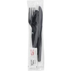 Dixie Wrapped Tableware/napkin Packets, Fork/knife/spoon/napkin, Black, 250/carton DXECH56NSPC7 Black