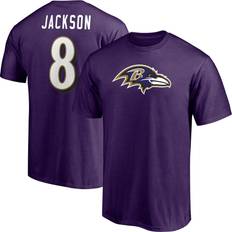 Fanatics Cleveland Indians Sports Fan Apparel Fanatics Men's Lamar Jackson Purple Baltimore Ravens Player Icon Name & Number T-Shirt