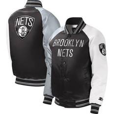 Basketball Jackets & Sweaters Starter Youth Black Brooklyn Nets Raglan Full-Snap Varsity Jacket