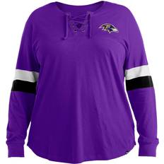 Women's New Era Purple Baltimore Ravens Raglan Lace-Up T-Shirt