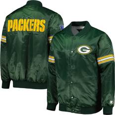 Green Bay Packers Starter Enforcer Satin Varsity Full-Snap Jacket -  Green/Gold