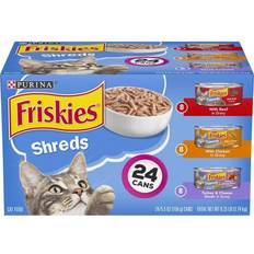 Friskies Shreds Beef, Turkey, Whitefish & Chicken Wet Cat Food 5.5oz/24ct Variety Pack